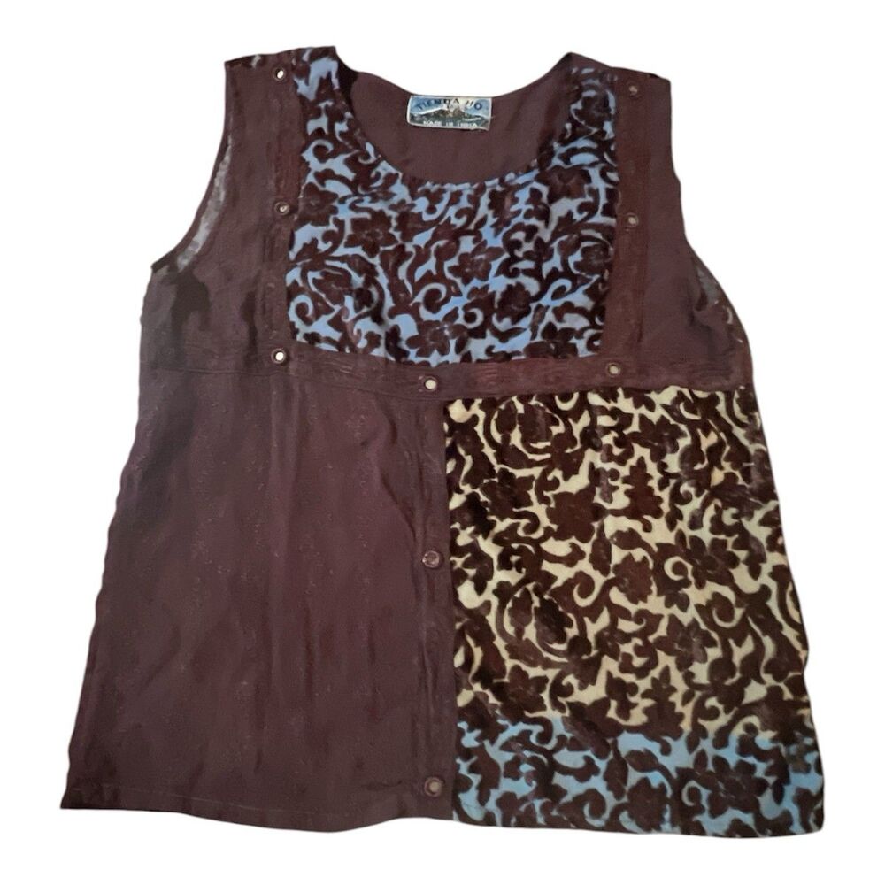 Tienda Ho Tambora Patches Embroidered Tank Top Floral Boho Art to Wear  OS